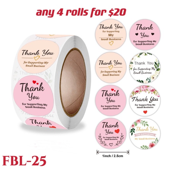 4 rolls of Thank you stickers-#FBL-20 - Picture 13 of 15